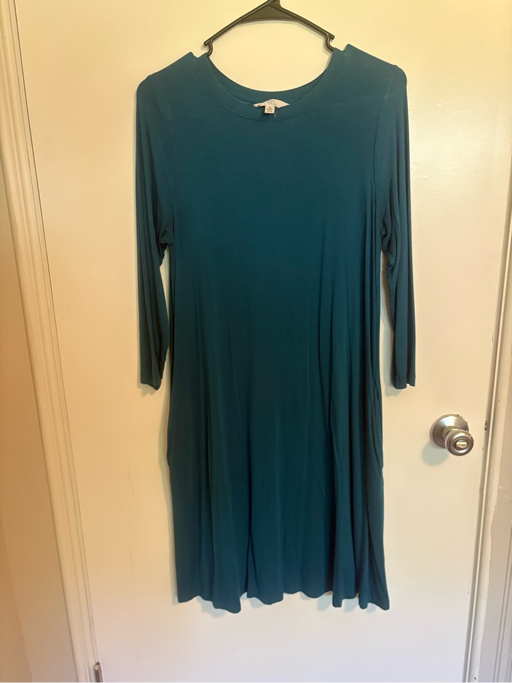 Time and Tru Teal Midi Long Sleeve Swing Dress